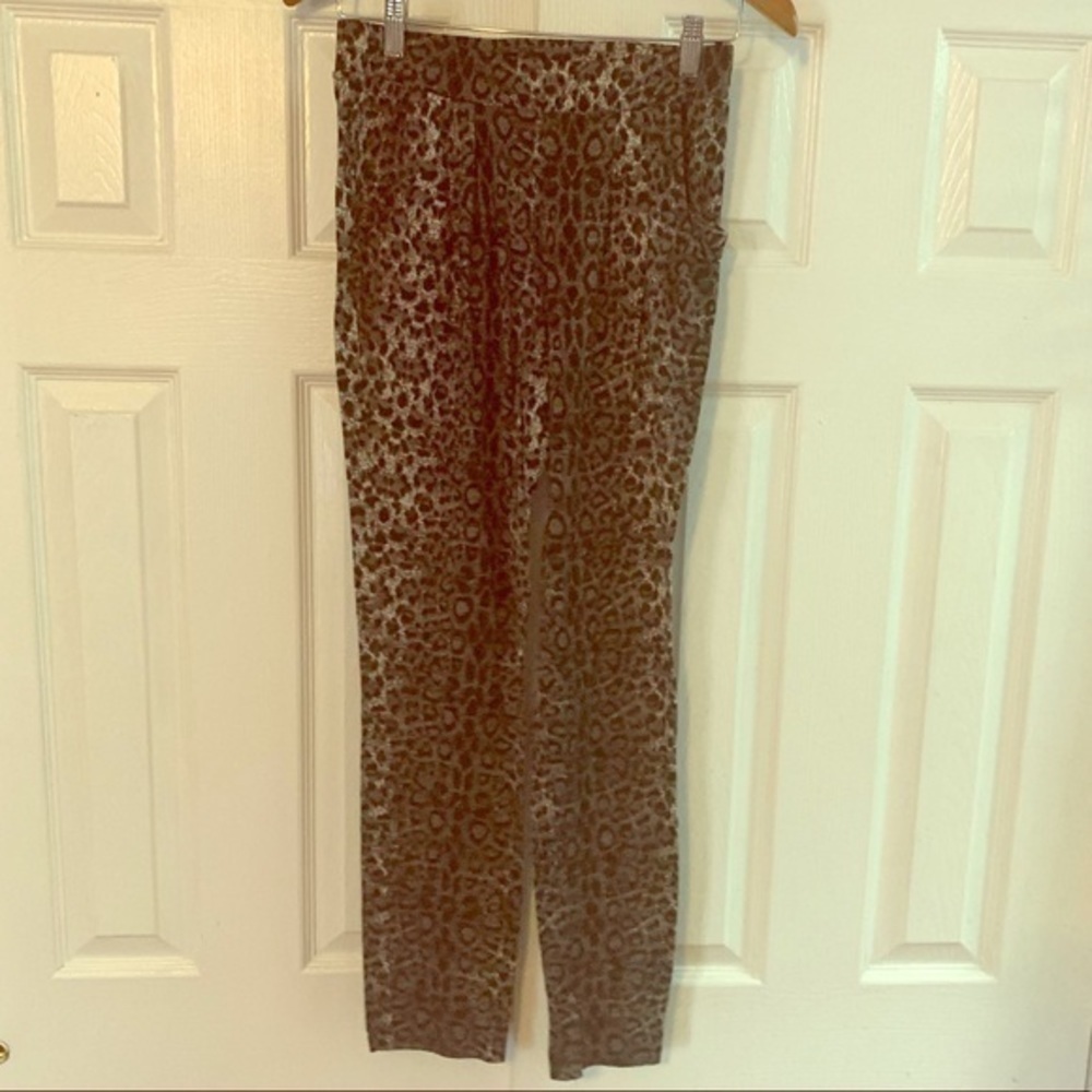 Gray and Black leopard Print‎ High Waist Pant Small